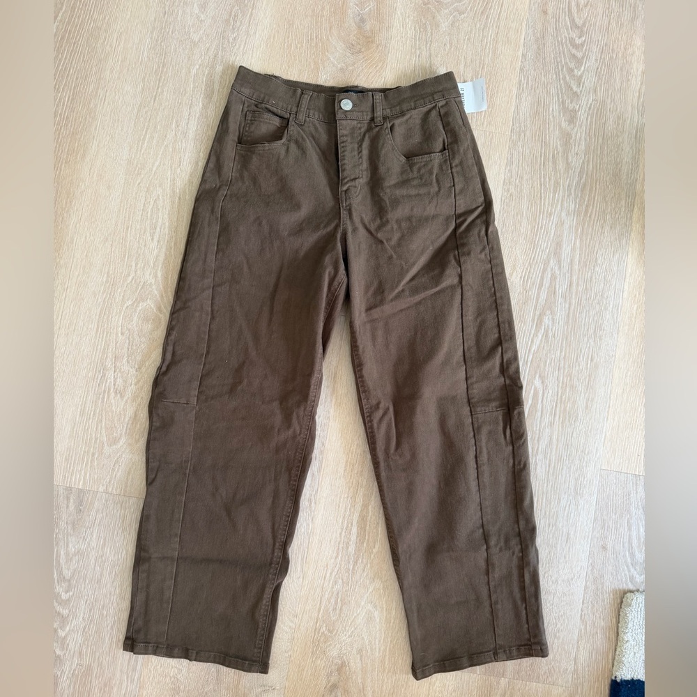 Forever 21 Women’s Dark Brown Barrel Leg Pants